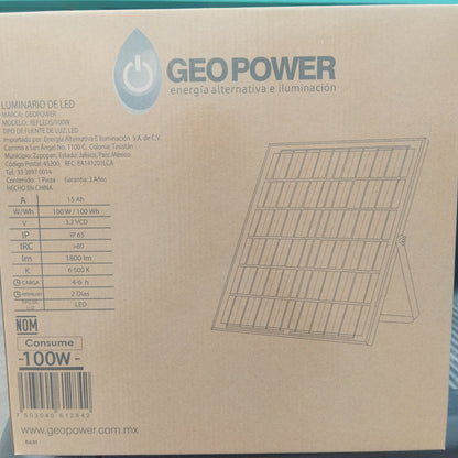 Reflector SOLAR LED 100W 6500K IP65 REFLECTOR GEOPOWER 100W LUZ FRIA 6500K REFLEDS/100W