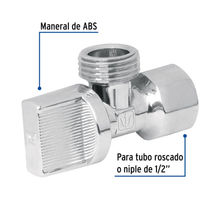 LLAVE ANGULAR 1/2" X 1/2", 1/4 DE VUELTA FOSET ANG-01