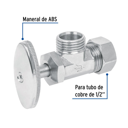 LLAVE ANGULAR 1/2" X 1/2" DE COMPRESION TIPO BARRILITO FOSET ANG-03