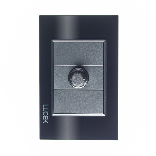 PLACA CON DIMMER CRISTAL NEGRO