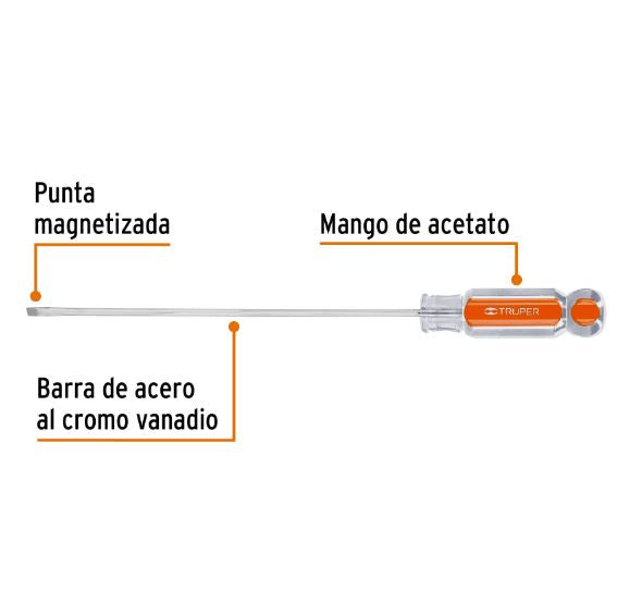 DESARMADOR 1/8" X 6 MANGO DE ACETATO