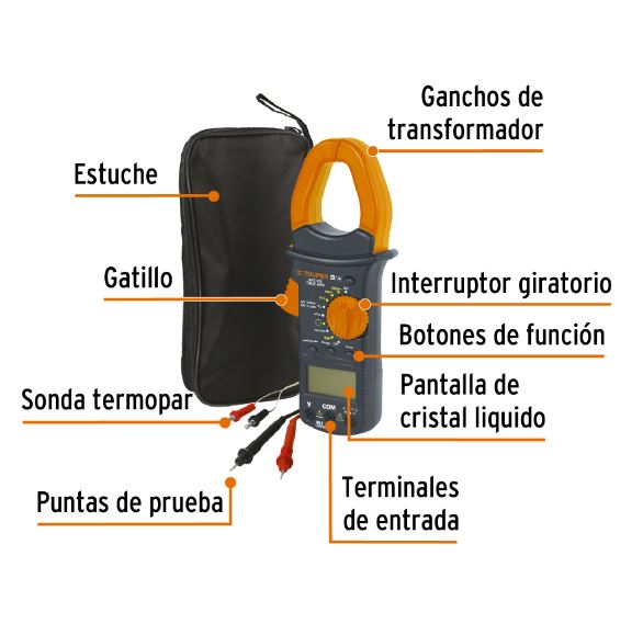 MULTIMETRO P/ MANTENIMIENTO INDUSTRIAL C/ GANCHO MUT-202