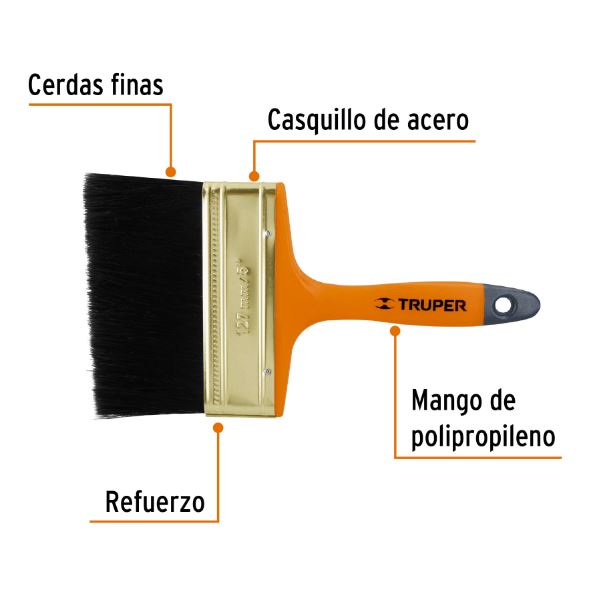 BROCHA PROFESIONAL  DE 5" CON MANGO DE PLASTICO