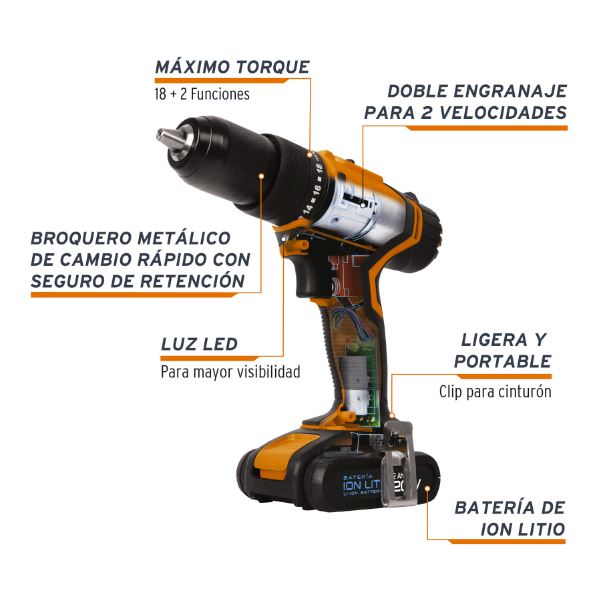 ROTOMARTILLO INALAMBRICO 1/2" 20V