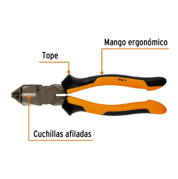 PINZA DE ELECTRICISTA PROFESIONAL 8" MANGO CONFORT  T200-8X