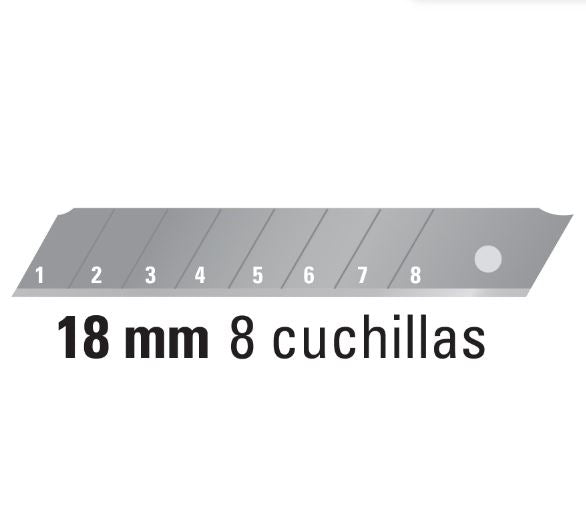 CUCHILLAS DE REPUESTO PARA CUTTER DE 18 MM , 10 PIEZAS