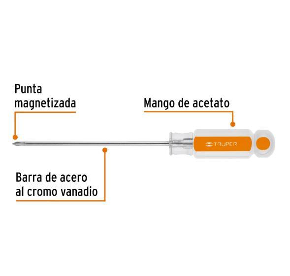 DESARMADOR 1/8" X 4 MANGO DE ACETATO