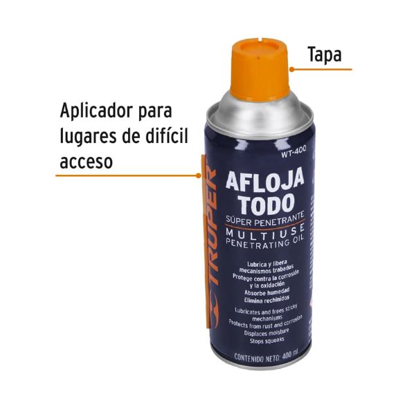 ACEITE AFLOJATODO EN AEREOSOL , 400 ML  WT-400