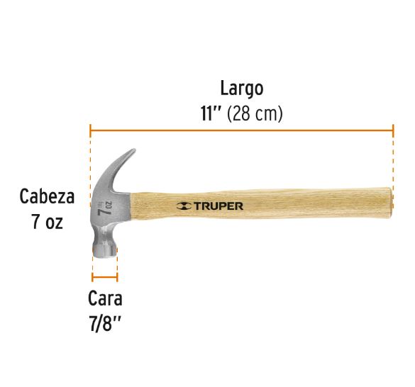 MARTILLO UÑA CURVA 7 OZ   MA-7