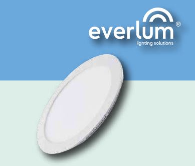 PANEL LED DOWNLIGHT SLIM PARA EMPOTRAR 12W 3500K EVERLUM EVE-PDL-12W-35 CALIDO REDONDO EMPOTRABLE