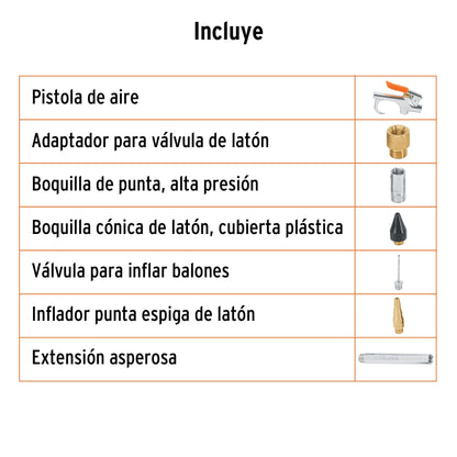 JUEGO DE PISTOLA SOPLETEADORA C/ 2 BOQUILLAS Y 4 ACCESORIOS       JAN-7