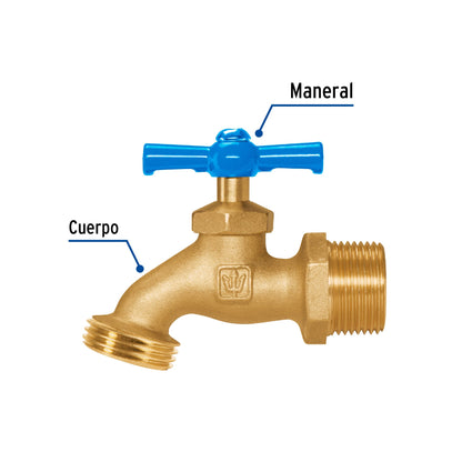 LLAVE PARA MANGUERA DE LATON 180 GR ENTRADA 3/4" FOSET LLJ-180