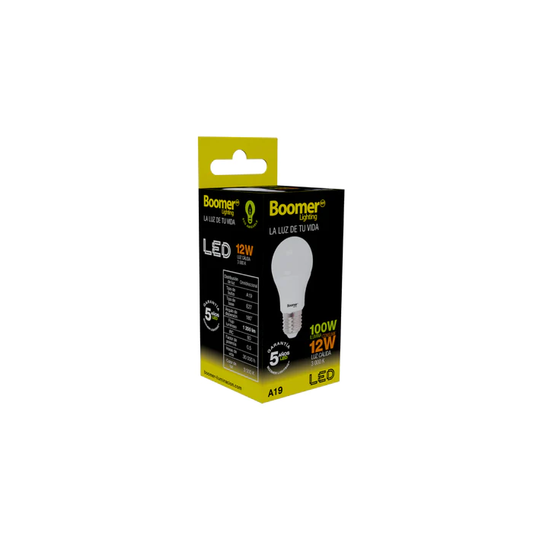 LÁMPARA FOCO LED A19 12W 100-240V 30K E27 FOLBO0A190123000