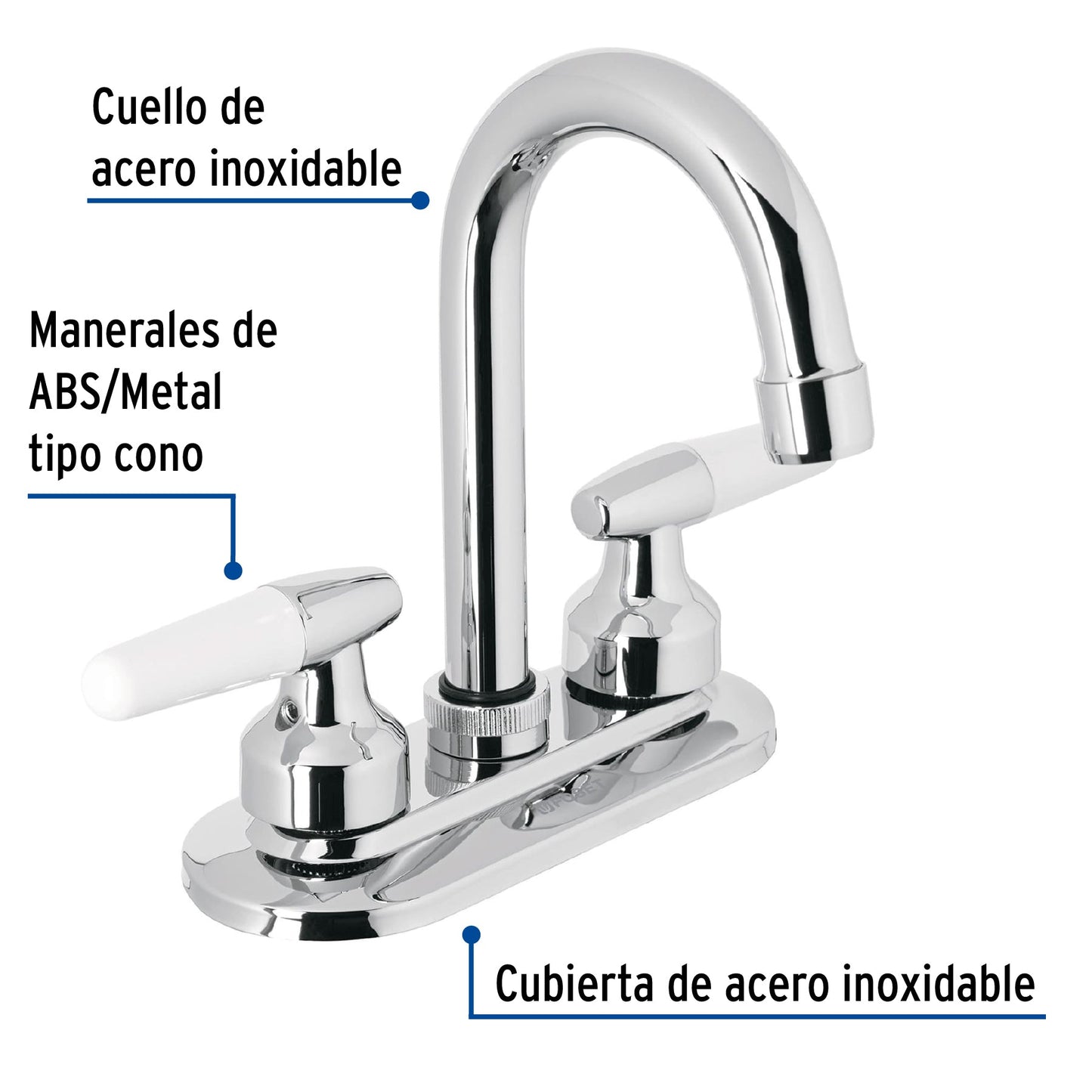 MEZCLADORA M-060I PARA LAVABO CUELLO BAR MANERALES CONO