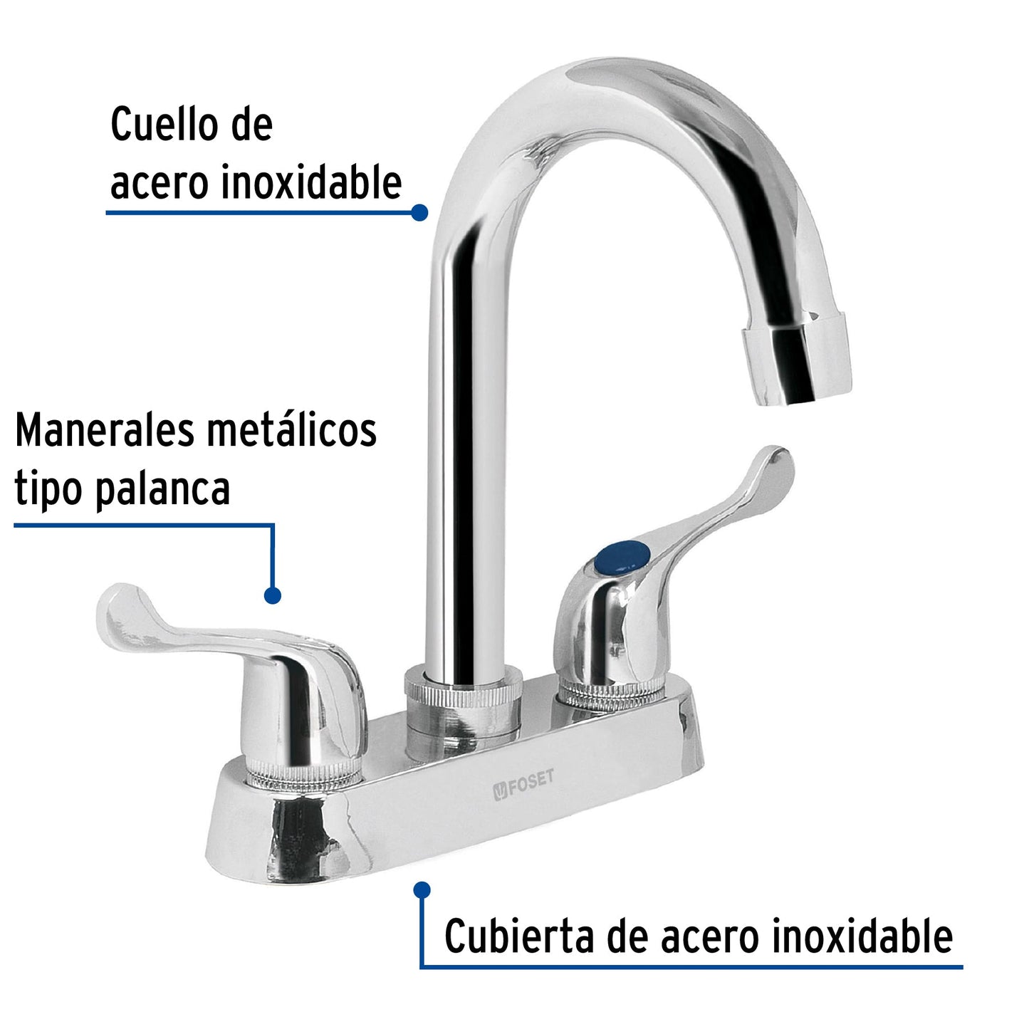 MEZCLADORA M-060P PARA LAVABO CUELLO BAR MANERALES PALA.