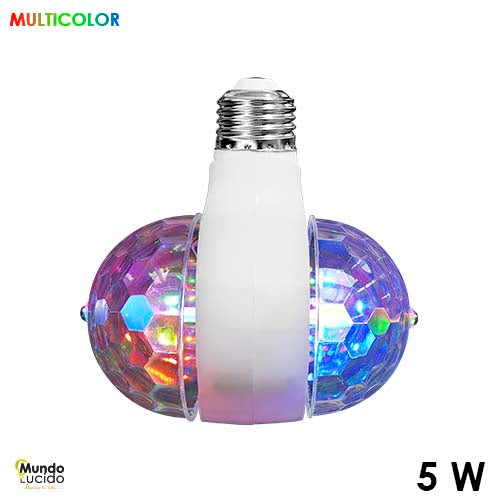 FOCO LED DECORATIVO ROTATIVO DOBLE MULTICOLOR TIPO DISCO