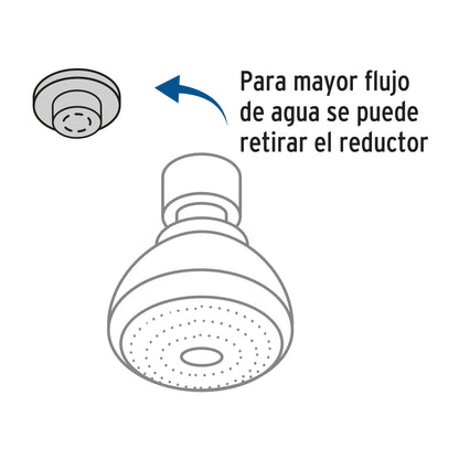 REGADERA REDONDA 2-1/2" BRAZO CHAPETON DE ACERO FOSET R-506