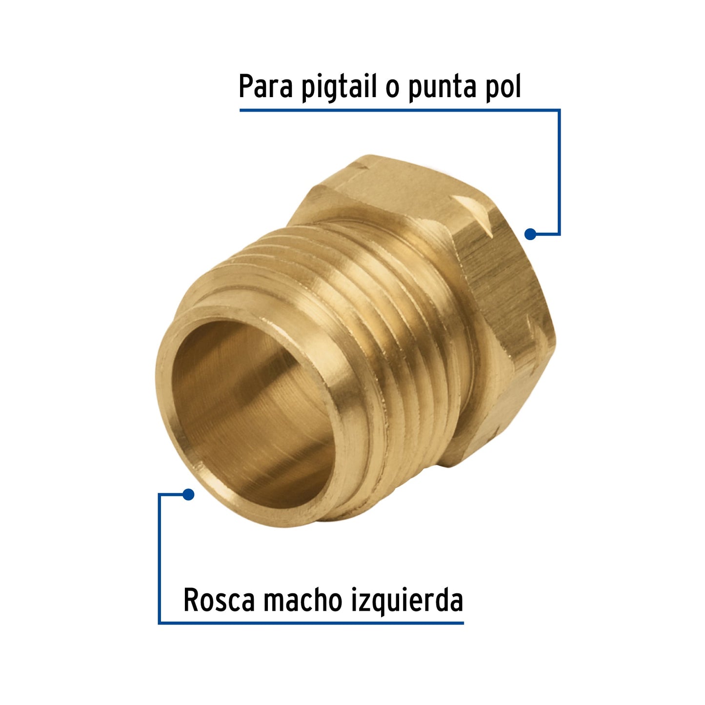 TUERCA IZQUIERDA DE LATON 7/8" EN BOLSA FOSET TUIZ-7/8